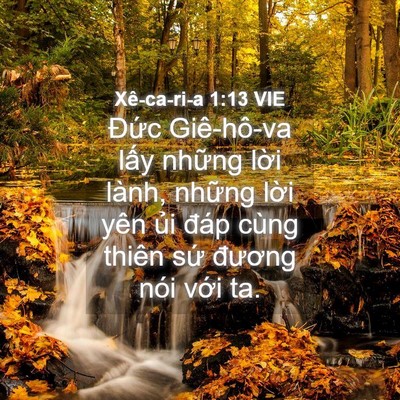 Picture 04 - Xê-ca-ri-a 1:13 VIE - Đức Giê-hô-va lấy những lời lành, - Bible Verse Picture