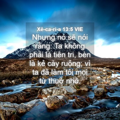 Picture 04 - Xê-ca-ri-a 13:5 VIE - Nhưng nó sẽ nói rằng: Ta không phải là - Bible Verse Picture
