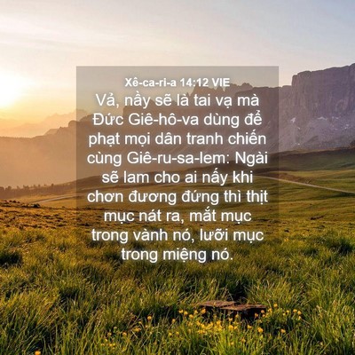 Picture 04 - Xê-ca-ri-a 14:12 VIE - Vả, nầy sẽ là tai vạ mà Đức - Bible Verse Picture