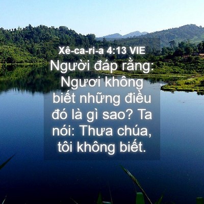 Picture 04 - Xê-ca-ri-a 4:13 VIE - Người đáp rằng: Ngươi không biết - Bible Verse Picture