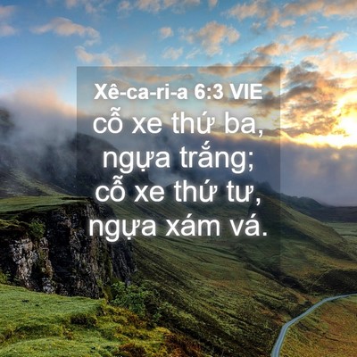 Picture 04 - Xê-ca-ri-a 6:3 VIE - cỗ xe thứ ba, ngựa trắng; cỗ xe thứ - Bible Verse Picture