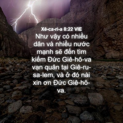 Picture 04 - Xê-ca-ri-a 8:22 VIE - Như vậy có nhiều dân và nhiều nước - Bible Verse Picture