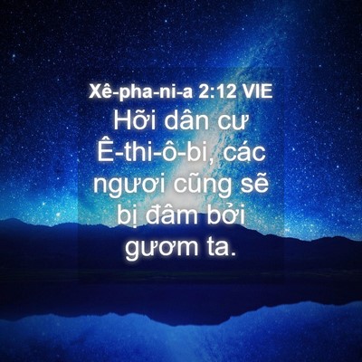 Picture 04 - Xê-pha-ni-a 2:12 VIE - Hỡi dân cư Ê-thi-ô-bi, các ngươi cũng - Bible Verse Picture