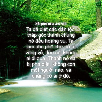 Picture 04 - Xê-pha-ni-a 3:6 VIE - Ta đã diệt các dân tộc, tháp góc thành - Bible Verse Picture