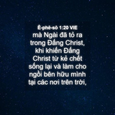 Picture 04 - Ê-phê-sô 1:20 VIE - mà Ngài đã tỏ ra trong Đấng Christ, khi - Bible Verse Picture