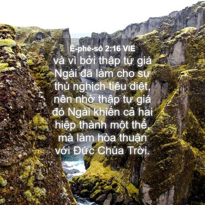 Picture 04 - Ê-phê-sô 2:16 VIE - và vì bởi thập tự giá Ngài đã làm - Bible Verse Picture