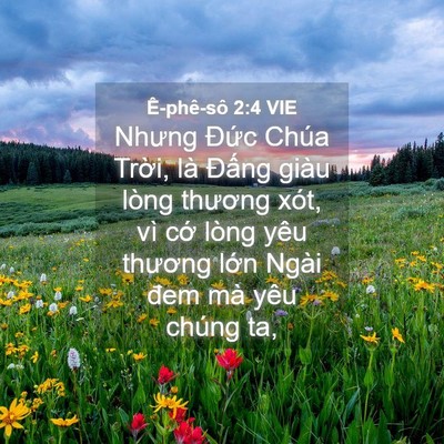 Picture 04 - Ê-phê-sô 2:4 VIE - Nhưng Đức Chúa Trời, là Đấng giàu - Bible Verse Picture