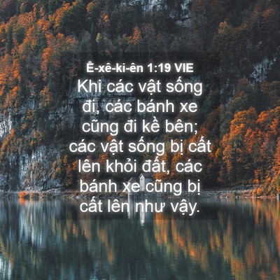 Picture 04 - Ê-xê-ki-ên 1:19 VIE - Khi các vật sống đi, các bánh xe cũng - Bible Verse Picture