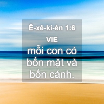 Picture 04 - Ê-xê-ki-ên 1:6 VIE - mỗi con có bốn mặt và bốn - Bible Verse Picture