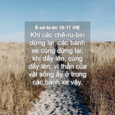 Picture 04 - Ê-xê-ki-ên 10:17 VIE - Khi các chê-ru-bin dừng lại, các bánh xe - Bible Verse Picture