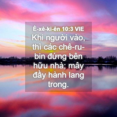 Picture 04 - Ê-xê-ki-ên 10:3 VIE - Khi người vào, thì các chê-ru-bin đứng - Bible Verse Picture
