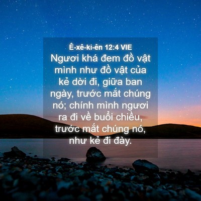Picture 04 - Ê-xê-ki-ên 12:4 VIE - Ngươi khá đem đồ vật mình như đồ - Bible Verse Picture