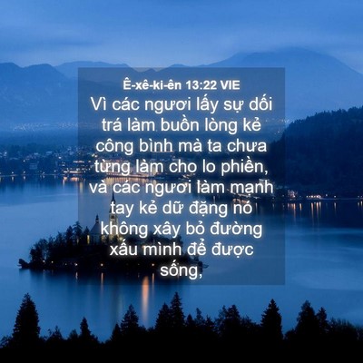 Picture 04 - Ê-xê-ki-ên 13:22 VIE - Vì các ngươi lấy sự dối trá làm - Bible Verse Picture