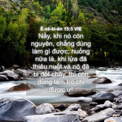 Picture 04 - Ê-xê-ki-ên 15:5 VIE - Nầy, khi nó còn nguyên, chẳng dùng làm - Bible Verse Picture