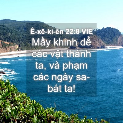 Picture 04 - Ê-xê-ki-ên 22:8 VIE - Mầy khinh dể các vật thánh ta, và phạm - Bible Verse Picture