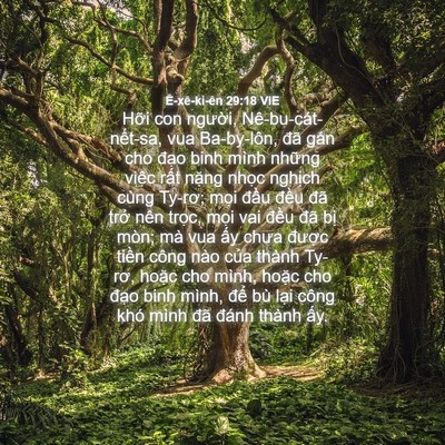 Picture 04 - Ê-xê-ki-ên 29:18 VIE - Hỡi con người, Nê-bu-cát-nết-sa, vua - Bible Verse Picture