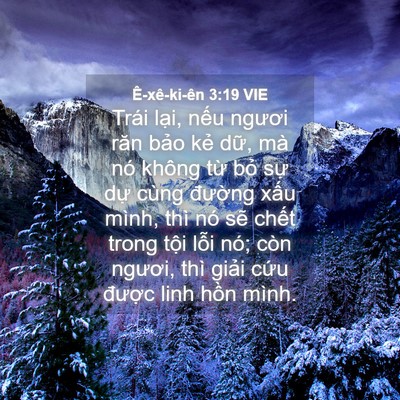 Picture 04 - Ê-xê-ki-ên 3:19 VIE - Trái lại, nếu ngươi răn bảo kẻ dữ, - Bible Verse Picture