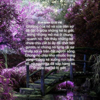 Picture 04 - Ê-xê-ki-ên 32:25 VIE - Giường của nó và của dân sự đã - Bible Verse Picture
