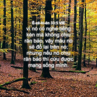 Picture 04 - Ê-xê-ki-ên 33:5 VIE - vì nó có nghe tiếng kèn mà không chịu - Bible Verse Picture