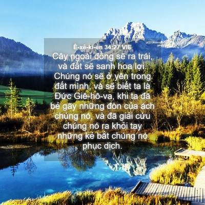 Picture 04 - Ê-xê-ki-ên 34:27 VIE - Cây ngoài đồng sẽ ra trái, và đất - Bible Verse Picture