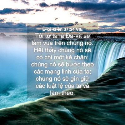 Picture 04 - Ê-xê-ki-ên 37:24 VIE - Tôi tớ ta là Đa-vít sẽ làm vua trên - Bible Verse Picture