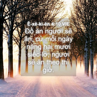 Picture 04 - Ê-xê-ki-ên 4:10 VIE - Đồ ăn ngươi sẽ ăn, cứ mỗi ngày - Bible Verse Picture