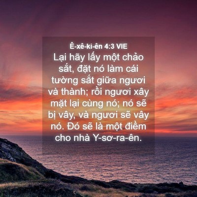 Picture 04 - Ê-xê-ki-ên 4:3 VIE - Lại hãy lấy một chảo sắt, đặt nó - Bible Verse Picture