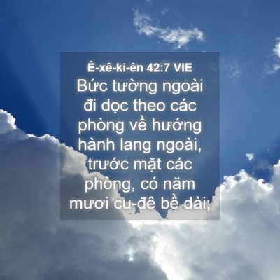 Picture 04 - Ê-xê-ki-ên 42:7 VIE - Bức tường ngoài đi dọc theo các phòng - Bible Verse Picture
