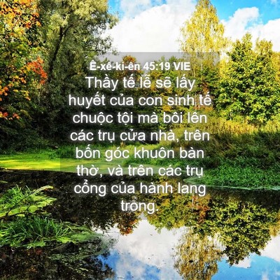 Picture 04 - Ê-xê-ki-ên 45:19 VIE - Thầy tế lễ sẽ lấy huyết của con - Bible Verse Picture