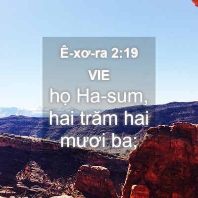 Picture 04 - Ê-xơ-ra 2:19 VIE - họ Ha-sum, hai trăm hai mươi - Bible Verse Picture