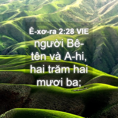 Picture 04 - Ê-xơ-ra 2:28 VIE - người Bê-tên và A-hi, hai trăm hai mươi - Bible Verse Picture