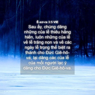 Picture 04 - Ê-xơ-ra 3:5 VIE - Sau ấy, chúng dâng những của lễ thiêu - Bible Verse Picture
