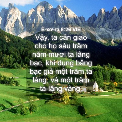 Picture 04 - Ê-xơ-ra 8:26 VIE - Vậy, ta cân giao cho họ sáu trăm năm - Bible Verse Picture