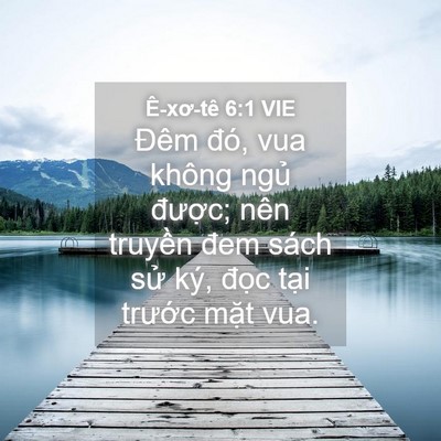 Picture 04 - Ê-xơ-tê 6:1 VIE - Đêm đó, vua không ngủ được; nên - Bible Verse Picture