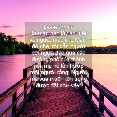 Picture 04 - Ê-xơ-tê 6:11 VIE - Ha-man bèn lấy áo triều và ngựa, mặc - Bible Verse Picture