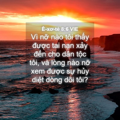 Picture 04 - Ê-xơ-tê 8:6 VIE - Vì nỡ nào tôi thấy được tai nạn - Bible Verse Picture