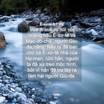 Picture 04 - Ê-xơ-tê 8:7 VIE - Vua A-suê-ru nói với hoàng hậu Ê-xơ-tê - Bible Verse Picture