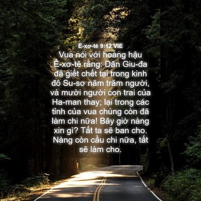 Picture 04 - Ê-xơ-tê 9:12 VIE - Vua nói với hoàng hậu Ê-xơ-tê rằng: - Bible Verse Picture