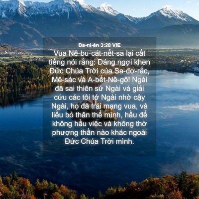 Picture 04 - Ða-ni-ên 3:28 VIE - Vua Nê-bu-cát-nết-sa lại cất tiếng nói - Bible Verse Picture
