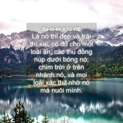 Picture 04 - Ða-ni-ên 4:12 VIE - Lá nó thì đẹp và trái thì sai, có đủ - Bible Verse Picture