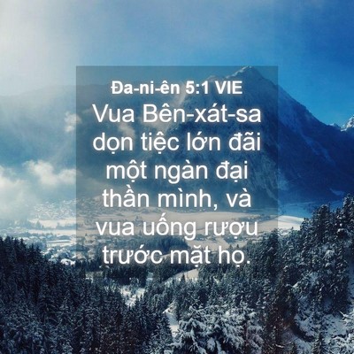 Picture 04 - Ða-ni-ên 5:1 VIE - Vua Bên-xát-sa dọn tiệc lớn đãi một - Bible Verse Picture