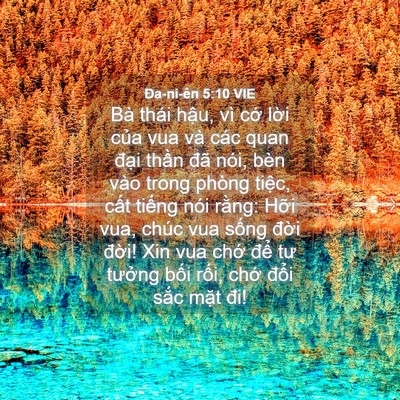 Picture 04 - Ða-ni-ên 5:10 VIE - Bà thái hậu, vì cớ lời của vua và - Bible Verse Picture