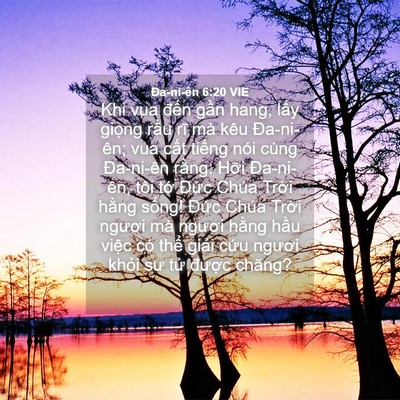 Picture 04 - Ða-ni-ên 6:20 VIE - Khi vua đến gần hang, lấy giọng rầu - Bible Verse Picture