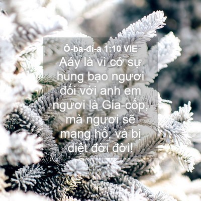Picture 04 - Ô-ba-đi-a 1:10 VIE - Aáy là vì cớ sự hung bạo ngươi đối - Bible Verse Picture