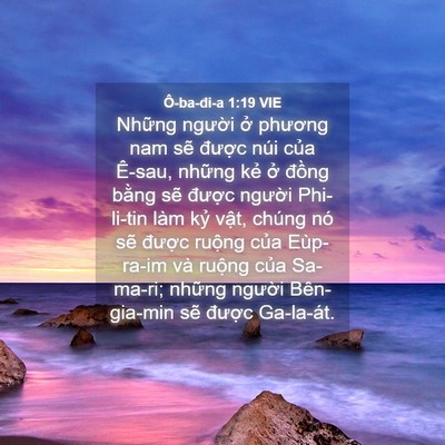 Picture 04 - Ô-ba-đi-a 1:19 VIE - Những người ở phương nam sẽ được - Bible Verse Picture