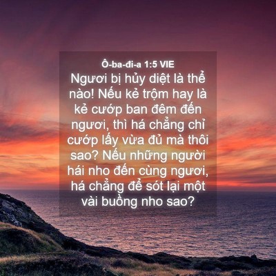 Picture 04 - Ô-ba-đi-a 1:5 VIE - Ngươi bị hủy diệt là thể nào! Nếu - Bible Verse Picture