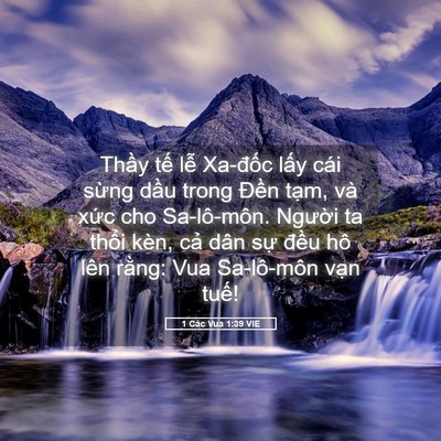 Picture 05 - 1 Các Vua 1:39 VIE - Thầy tế lễ Xa-đốc lấy cái sừng - Bible Verse Picture