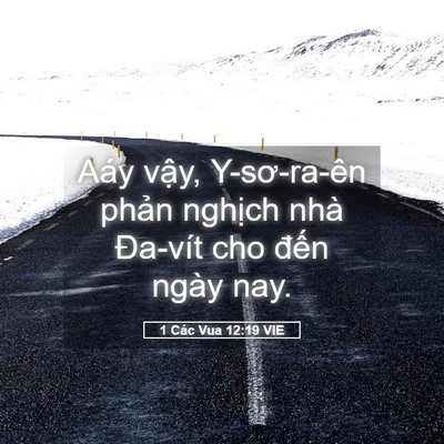 Picture 05 - 1 Các Vua 12:19 VIE - Aáy vậy, Y-sơ-ra-ên phản nghịch nhà - Bible Verse Picture