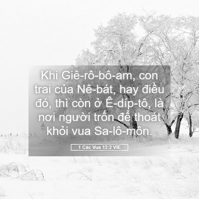 Picture 05 - 1 Các Vua 12:2 VIE - Khi Giê-rô-bô-am, con trai của Nê-bát, hay - Bible Verse Picture