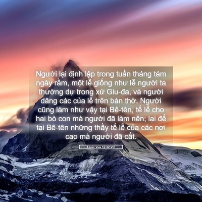 Picture 05 - 1 Các Vua 12:32 VIE - Người lại định lập trong tuần tháng - Bible Verse Picture